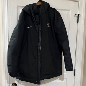 Nike Black Performance Down Filled Parka 550 with Hood Oxford HS (AL) logo